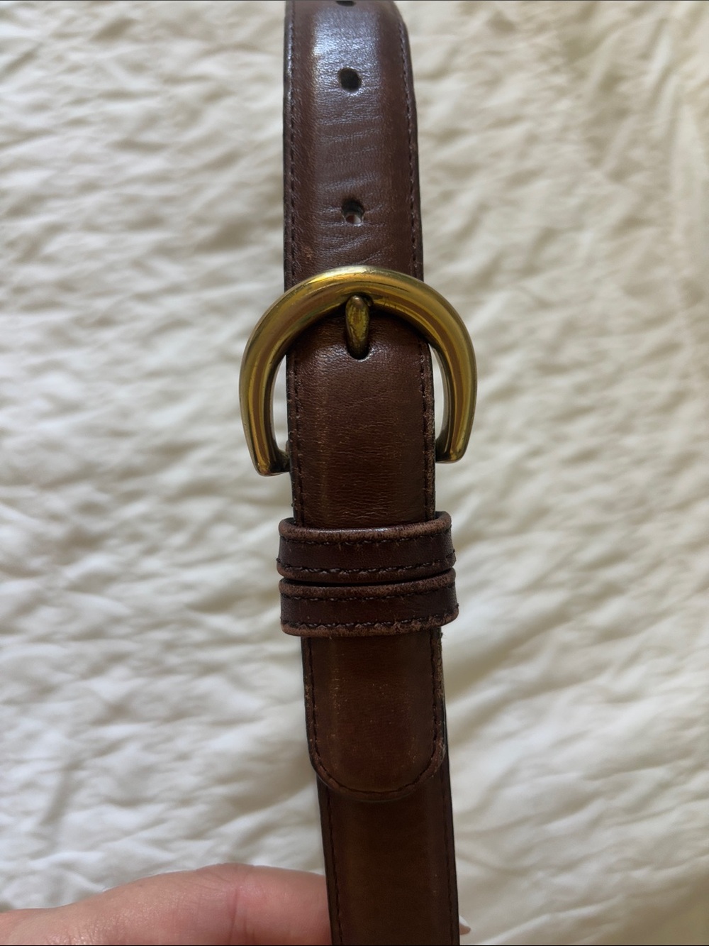 Vintage Coach Leather Waist Belt with Brass Buckle